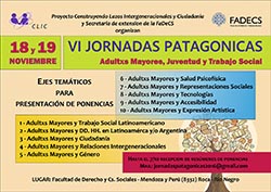 VI JORNADAS PATAGÓNICAS DE ADULTOS MAYORES, JUVENTUD Y TRABAJO SOCIAL